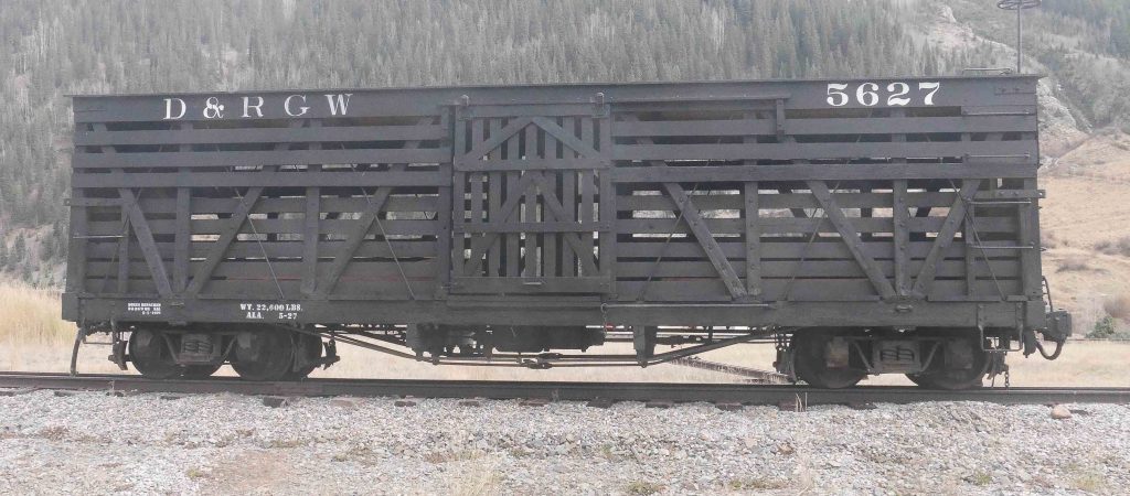 Newly Restored D&RGW Stock Car in Silverton CO. Fall 2016.